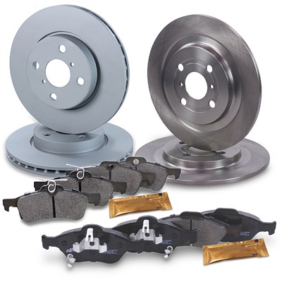 Atec Bremsscheiben + Bremsbeläge Vorne + Hinten für Toyota von Atec