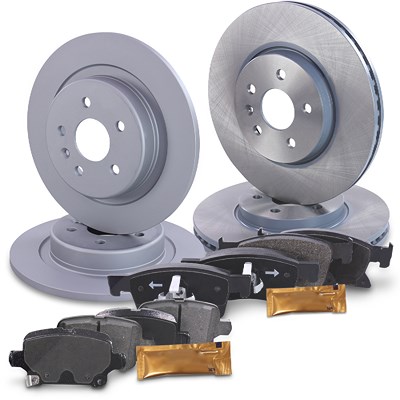 Atec Bremsscheiben + Bremsbeläge Vorne + Hinten für Opel von Atec