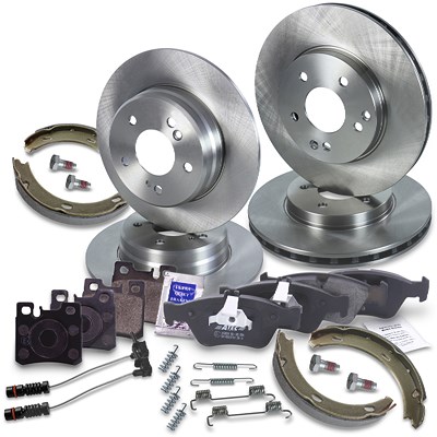 Atec Bremsscheiben + Bremsbeläge Vorne + Hinten für Mercedes-Benz von Atec