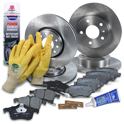 Atec Bremsscheiben + Bremsbeläge Vorne + Hinten für Opel von Atec