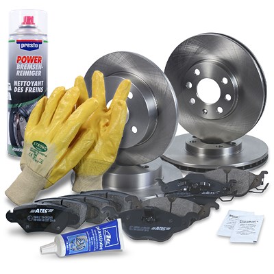 Atec Bremsscheiben + Bremsbeläge Vorne + Hinten für Opel von Atec