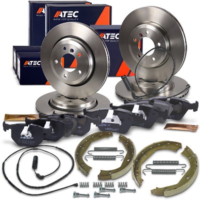 Atec Bremsscheiben + Bremsbeläge Vorne + Hinten für BMW von Atec