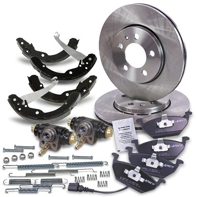 Atec Komplettset Bremsscheiben+Bremsbeläge Vorne+Hinten für Skoda von Atec
