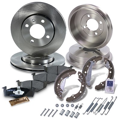 Atec Komplettset Bremsscheiben+Bremsbeläge Vorne+Hinten für Seat, VW von Atec