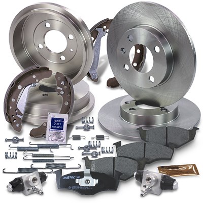 Atec Komplettset Bremsscheiben+Bremsbeläge Vorne+Hinten für Seat, VW von Atec