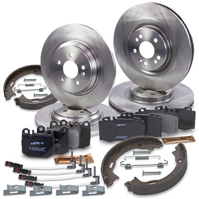 Atec Komplettset Bremsscheiben+Bremsbeläge Vorne+Hinten für Mercedes-Benz von Atec