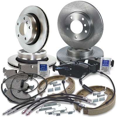 Atec Komplettset Bremsscheiben+Bremsbeläge Vorne+Hinten für BMW von Atec
