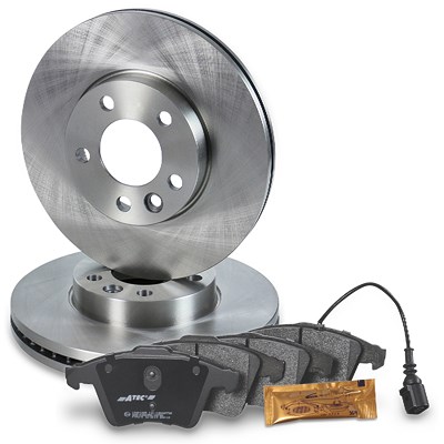 Atec Satz Bremsscheiben+Beläge+Warnkontakt Vorderachse für VW von Atec