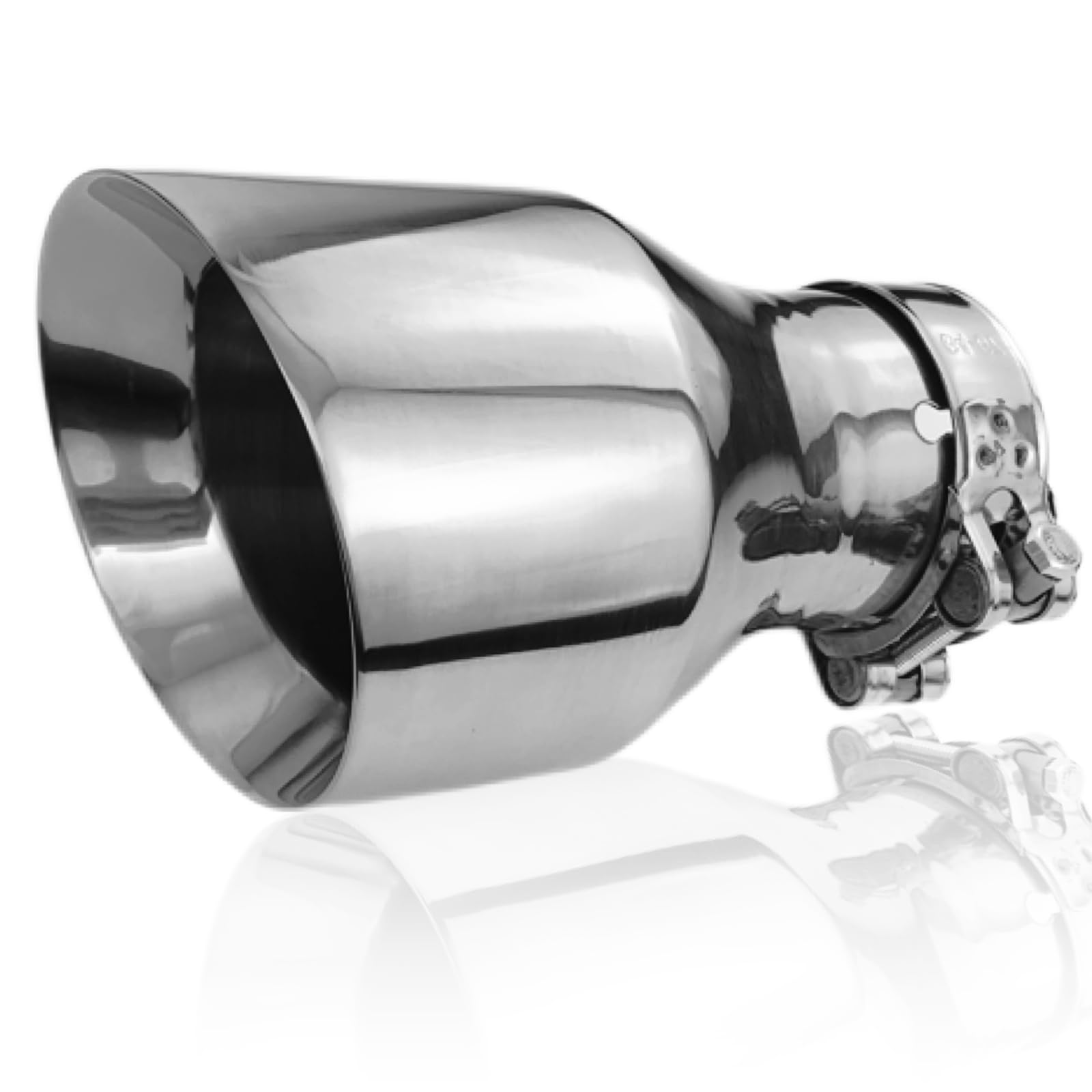 Auspuffspitzen 304 Edelstahl Auto Auspuff Ende Endrohr Spitze Doppelwand poliert Schrägschnitt Schalldämpfer Spitze Auto Auspuffspitze, Einlass 63mm (2,5") Auslass102mm (4") (Silbrig) von Atokrtact