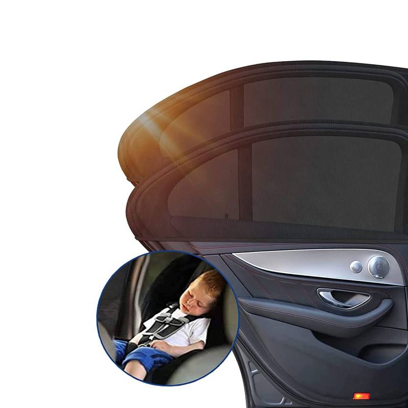 Sonnenblende Auto(2 Stück), Sonnenschutz Auto Baby mit UV Schutz, Sonnenblende für Autofenster, Reduziert Wärme und UV-Strahlung, passend für die meisten Autos von Atsmoce