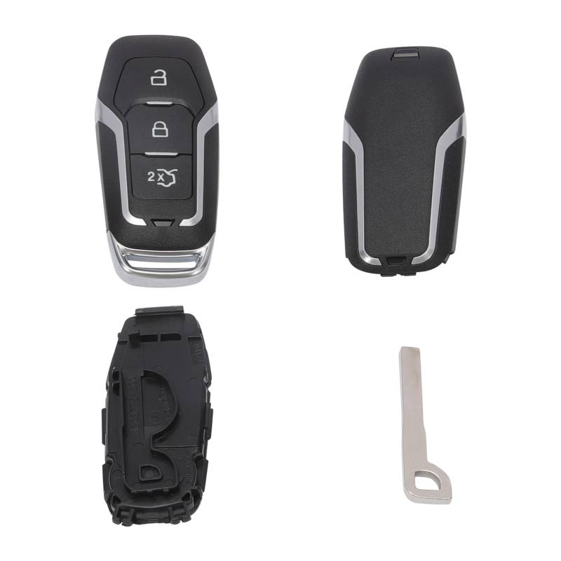 Attisfiera Autoschlüssel Gehäuse für Mondeo Ka Fiesta Focus Galaxy Mustang Kuga, 3-Tasten Funkschlüssel Schlüsselgehäuse von Attisfiera