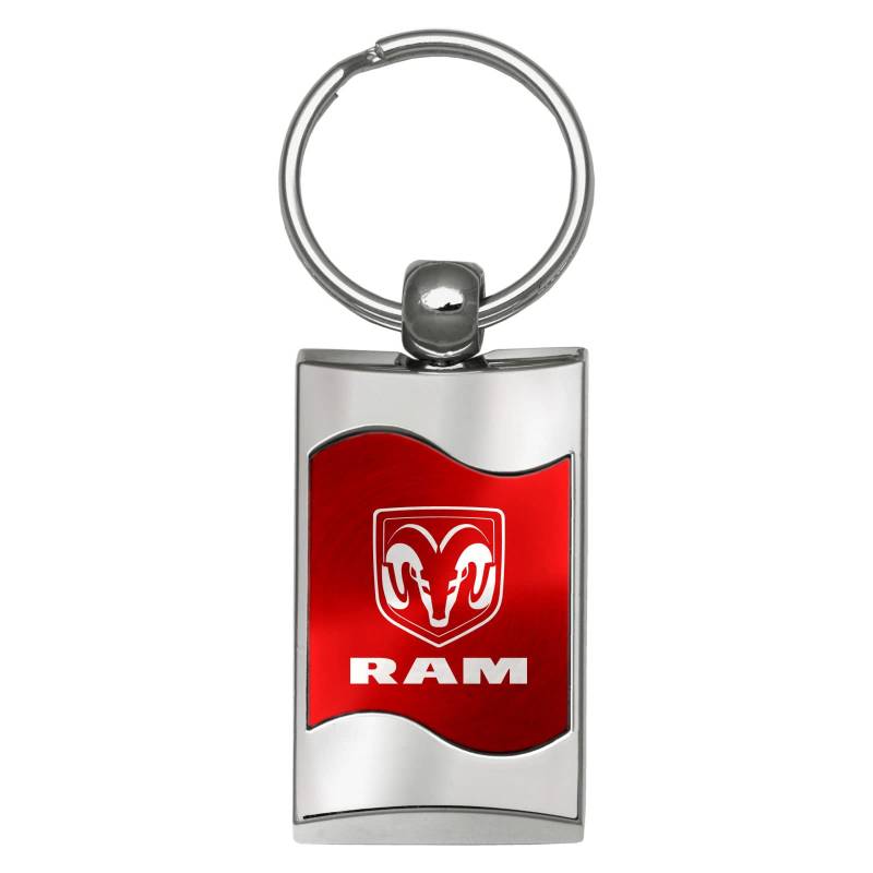 Dodge RAM Logo rot Gesponnen Metall gebürstet Schlüssel Key Kette von AU-TOMOTIVE GOLD