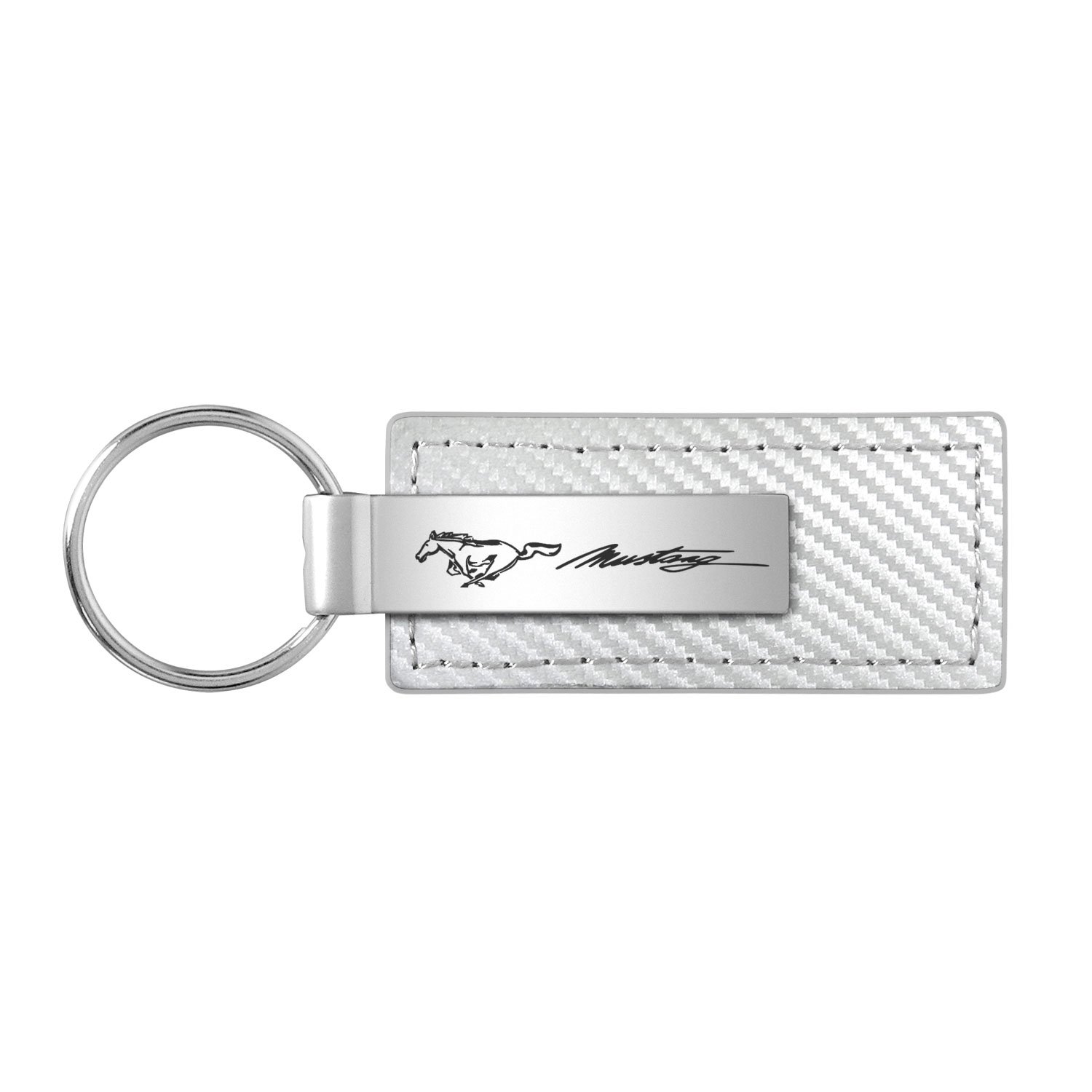 Ford Mustang Script weiß Carbon Faser Textur Leder Schlüsselanhänger Ford Mustang Script weiß Carbon Faser Textur Leder Schlüsselanhänger von AU-TOMOTIVE GOLD