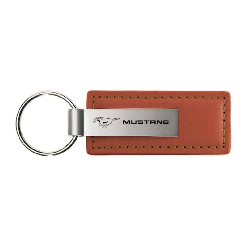 Schlüsselanhänger Mustang, Leder, braun von AU-TOMOTIVE GOLD