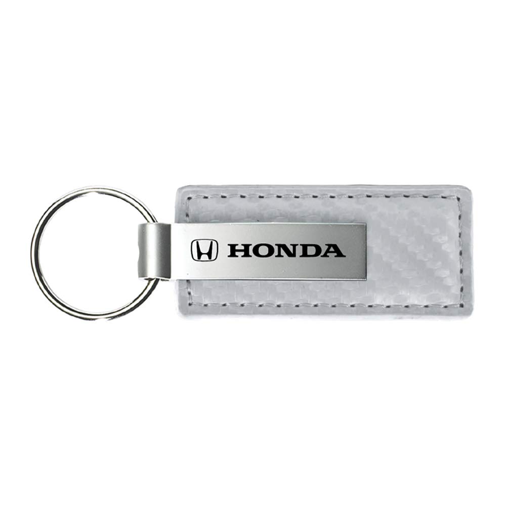 Honda weiß Carbon Faser Textur Leder Schlüsselanhänger von Au-TOMOTIVE GOLD