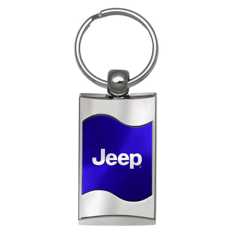 Premium chrom Spun Blue Wave Jeep Original Logo Schlüsselanhänger Keyring-Ring von Au-TOMOTIVE GOLD
