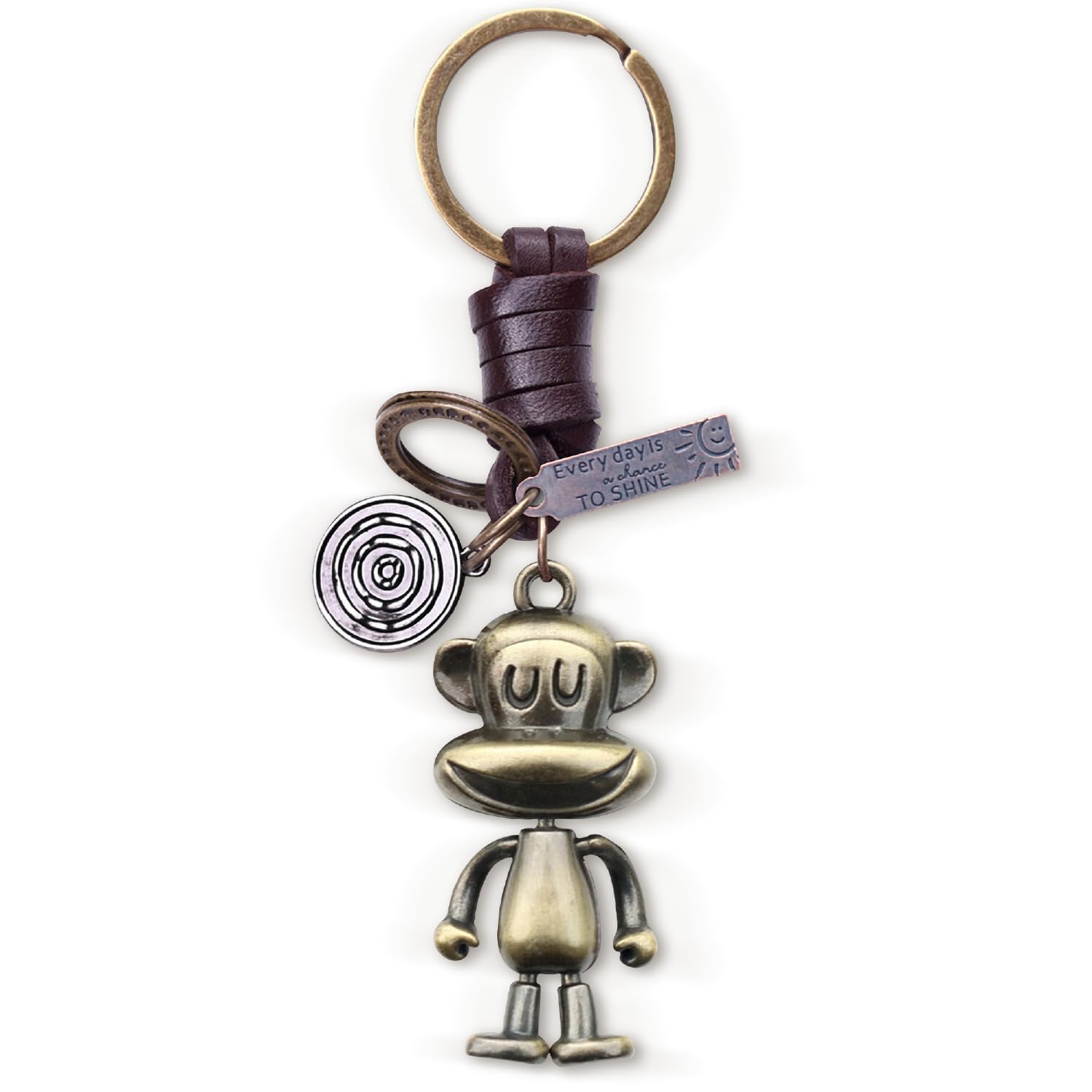 AuPra Affen-Schlüsselanhänger, Geschenk für Damen und Herren, Leder, 3D-Tier-Schlüsselanhänger, Zuhause, Autotür, Schlüsselhalter, Mädchen und Jungen, lustiges Geschenk von AuPra
