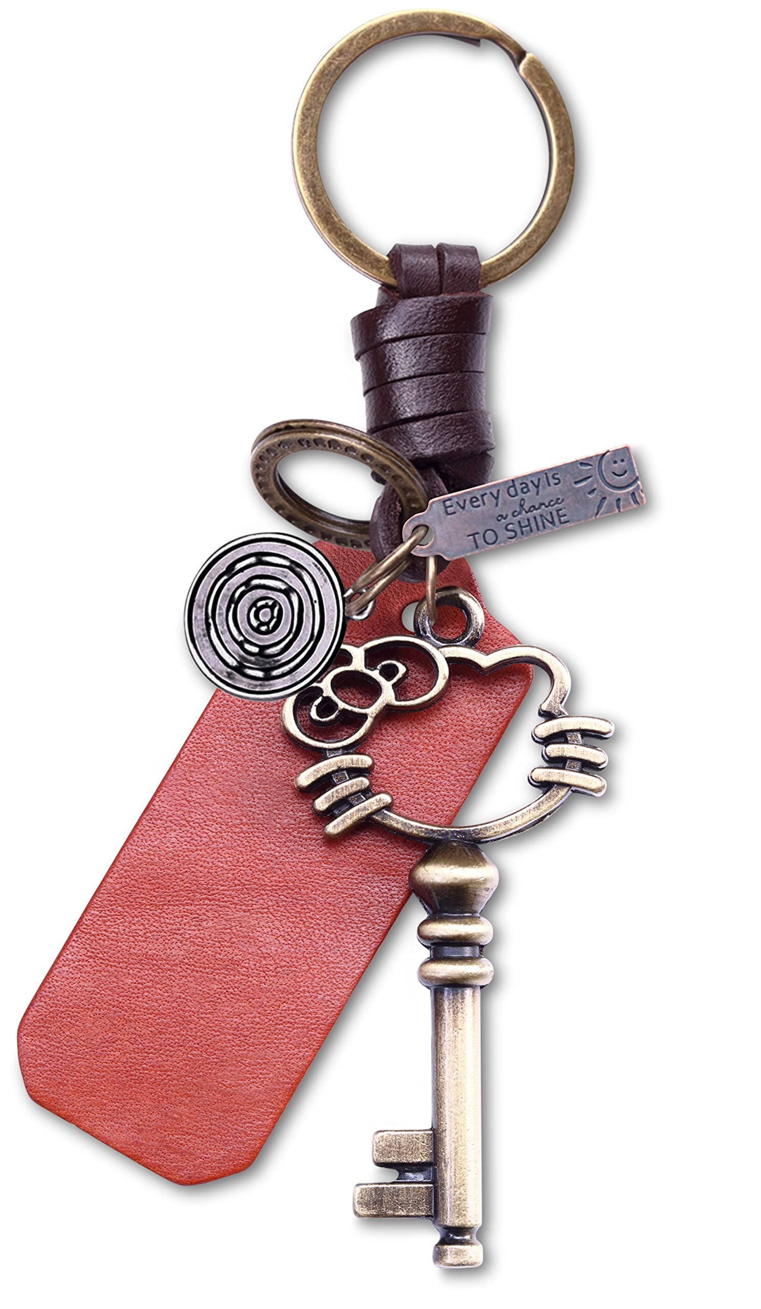 AuPra Kitty Damen-Schlüsselanhänger, Geschenk, Rot, Leder, für Mütter, Überraschung, Geschenk von AuPra