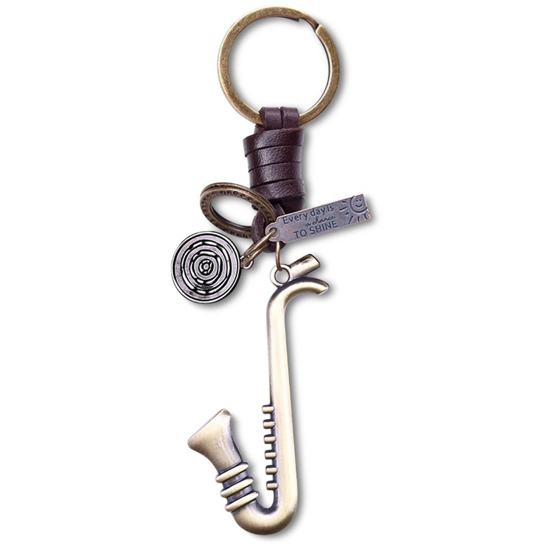 AuPra Saxophon-Schlüsselanhänger, Geschenk für Damen und Herren, Leder, für Zuhause, Auto, Tür, Schlüsselhalter, Mädchen und Jungen, Musikgeschenk von AuPra