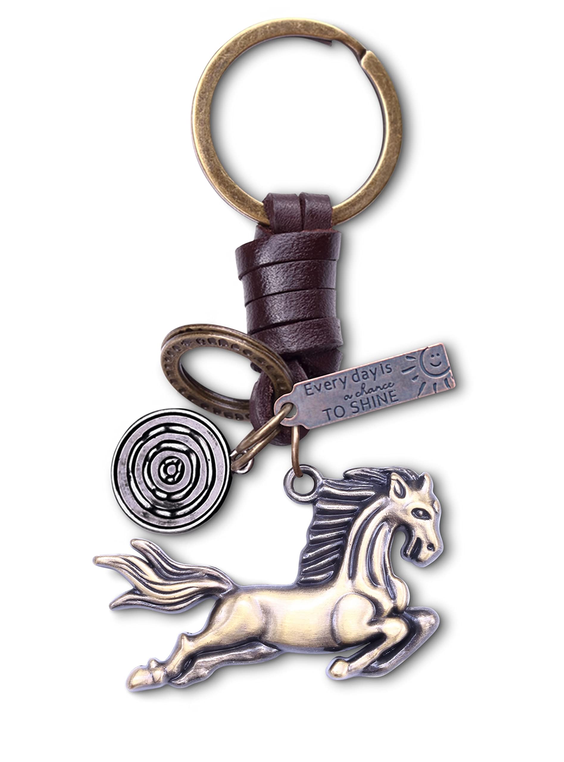 AuPra Schlüsselanhänger mit Pferde-Motiv, Geschenk für Damen und Herren, Leder, für Mädchen und Jungen, Überraschung von AuPra