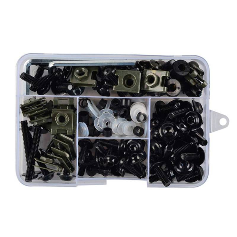 155 Stück Motorrad Verkleidung Schrauben Kit,Motorradverkleidung Schraubensatz Universal Motorradverkleidung Body Bolt Kit Motorrad Windschutzscheibe Karosserie Verkleidungsschrauben Schrauben von Aublinto