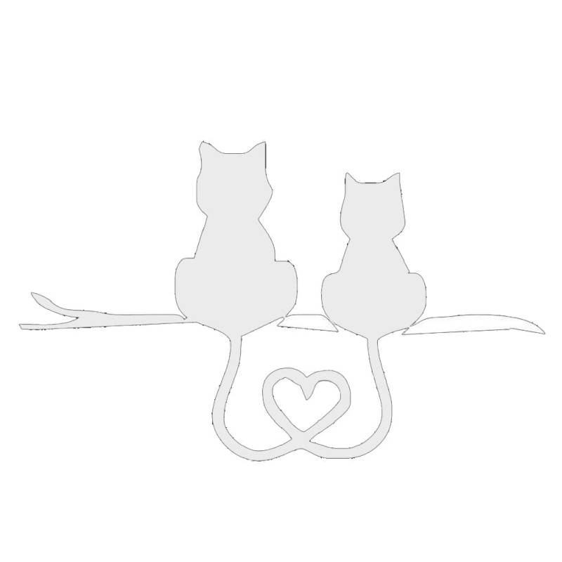 Aublinto Auto Styling Aufkleber,Auto Paar Katzen Aufkleber Auto Dekorations Körper Aufkleber Katze Reflektierende Aufkleber Auto Tattoo Aufkleber für Autos, SUV, LKW, Vans, Wände, Laptop von Aublinto