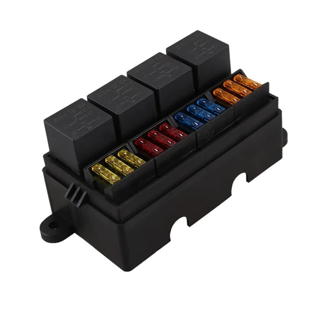 Aublinto Auto Sicherungskasten, 4 Fach 12V 40A, Wasserdicht, für Auto, Boot, Marine, SUV, Wohnmobil, LKW Aublinto Auto Sicherungskasten, 4 Fach 12V 40A, Wasserdicht, für Auto, Boot, Marine, SUV, Wohnmobil, LKW von Aublinto