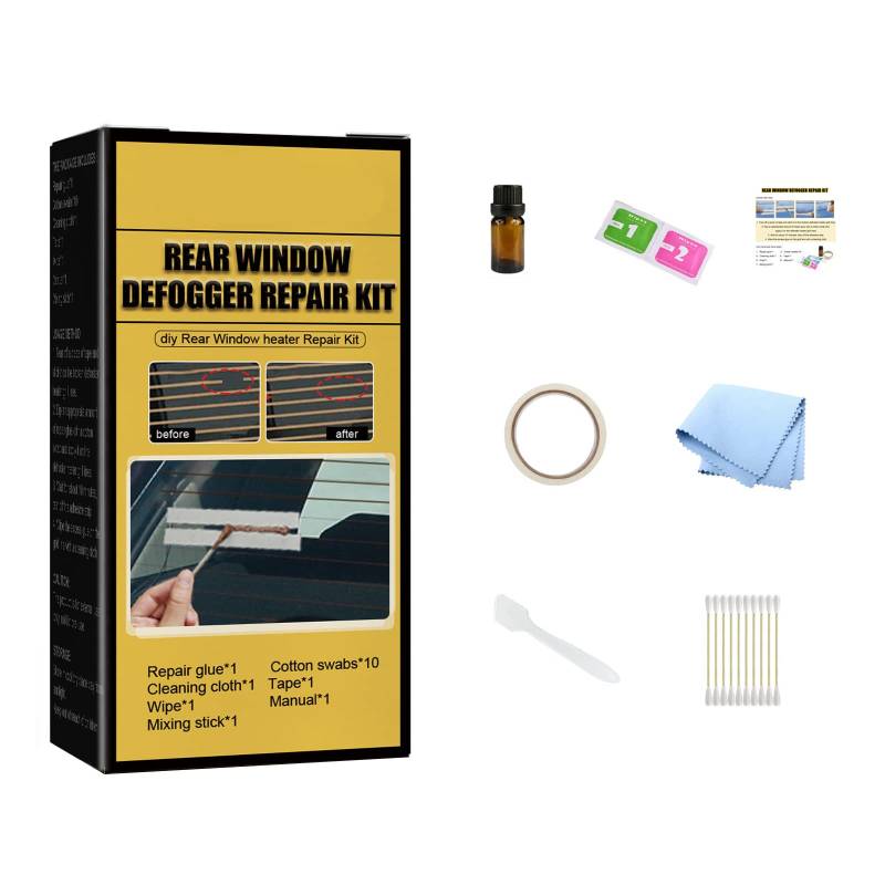 Reparatursatz für Heckscheibenheizung,Leitfähiges Reparaturset für Auto Heckscheibenheizung DIY SchnellreparaturAuto Heckscheibenheizung Defroster Reparatur Repariert Zerkratzte Gebrochene Defroster von Aublinto