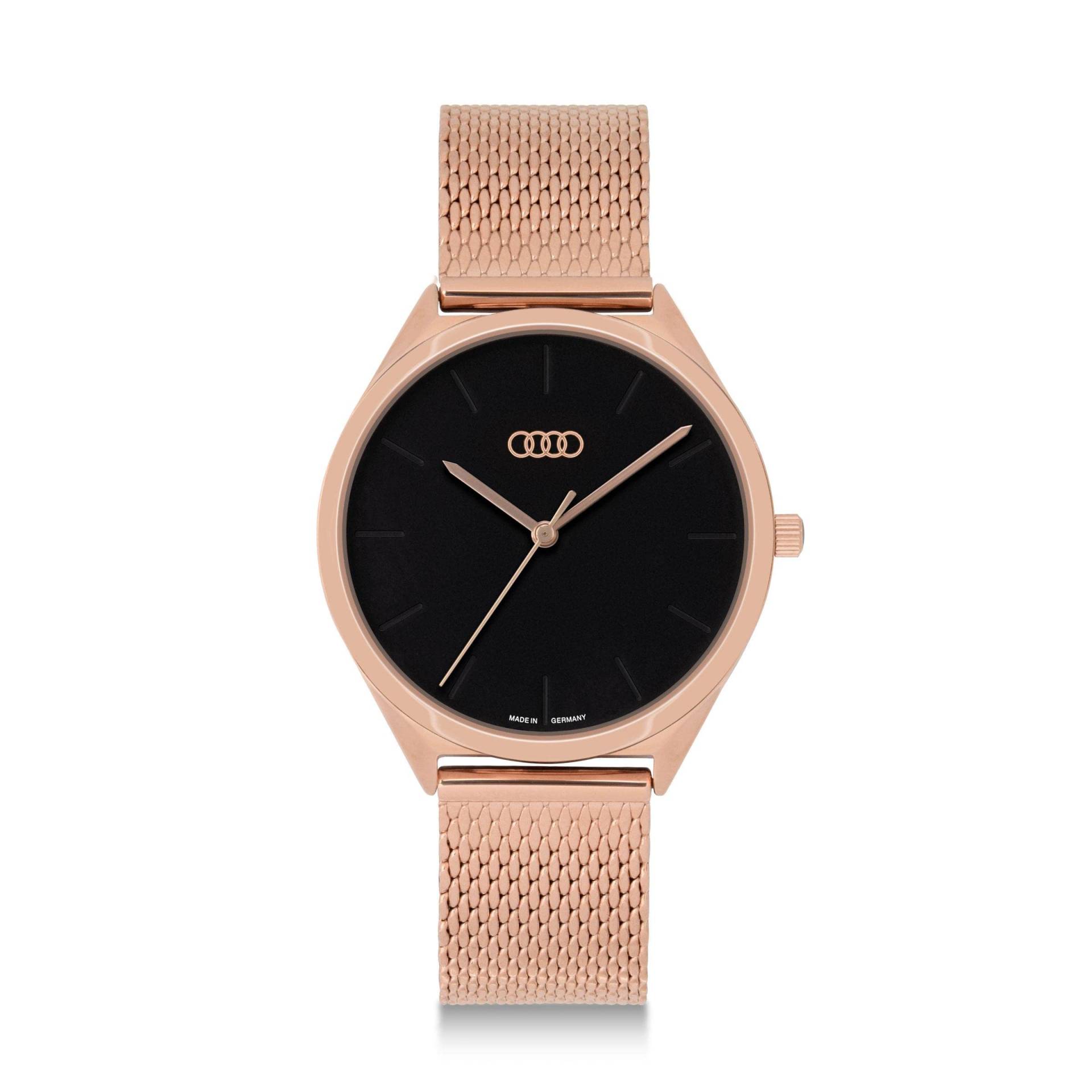 Audi collection 3102200400 Armbanduhr Damen Uhr, roségold/schwarz von Audi collection