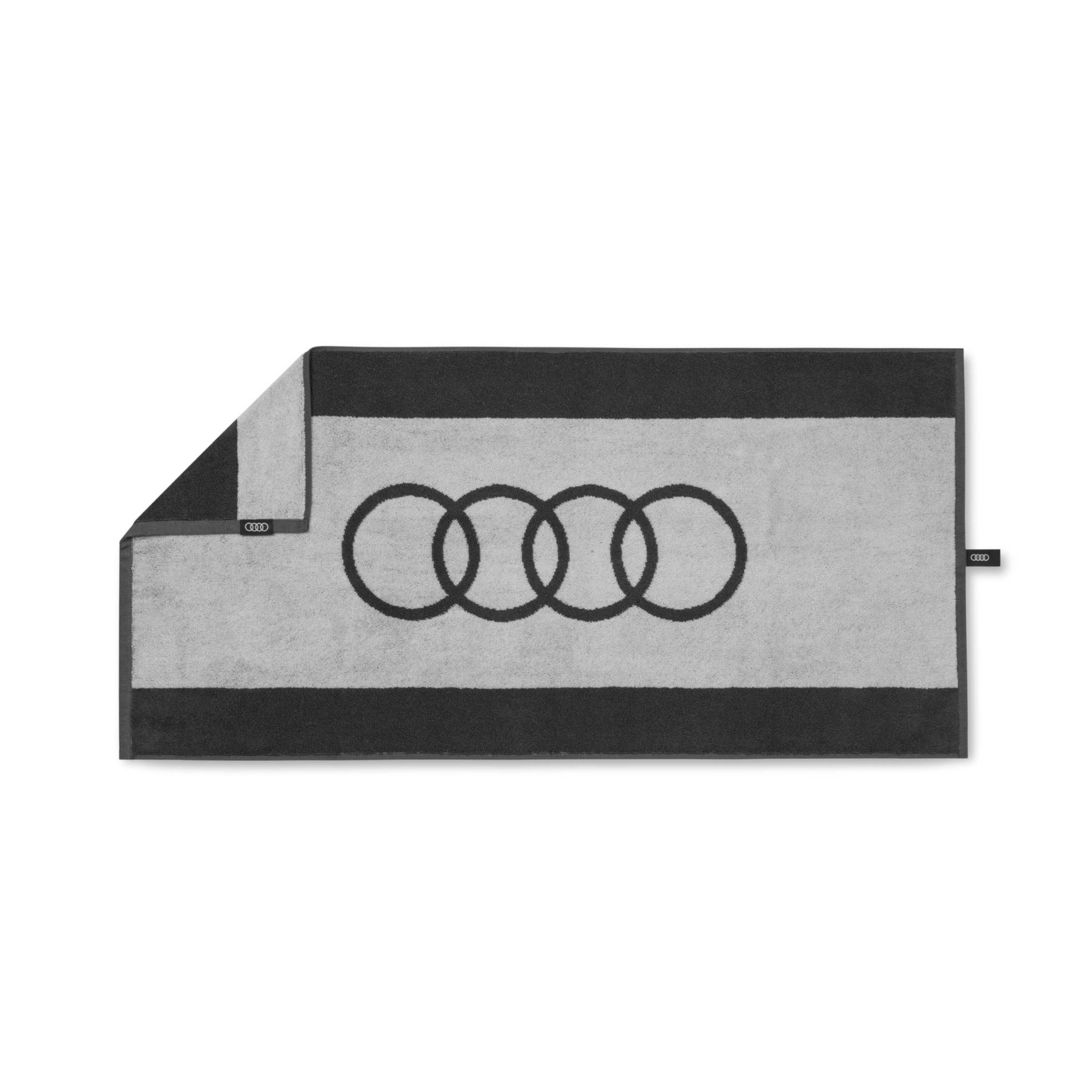 Audi 3132301700 Handtuch Ringe Logo Badetuch Badehandtuch Strandtuch, 100x50cm, grau Audi 3132301700 Handtuch Ringe Logo Badetuch Badehandtuch Strandtuch, 100x50cm, grau von Audi collection