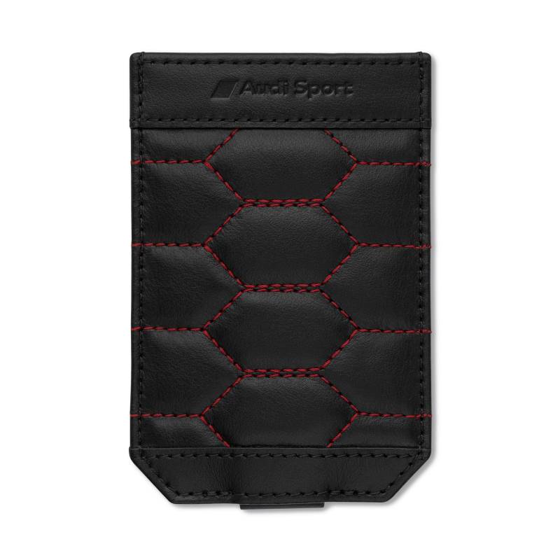 Audi 3152201400 Fahrzeugschlüsseletui Etui Autoschlüssel Case Leder Wabenmuster, schwarz/rot von Audi collection