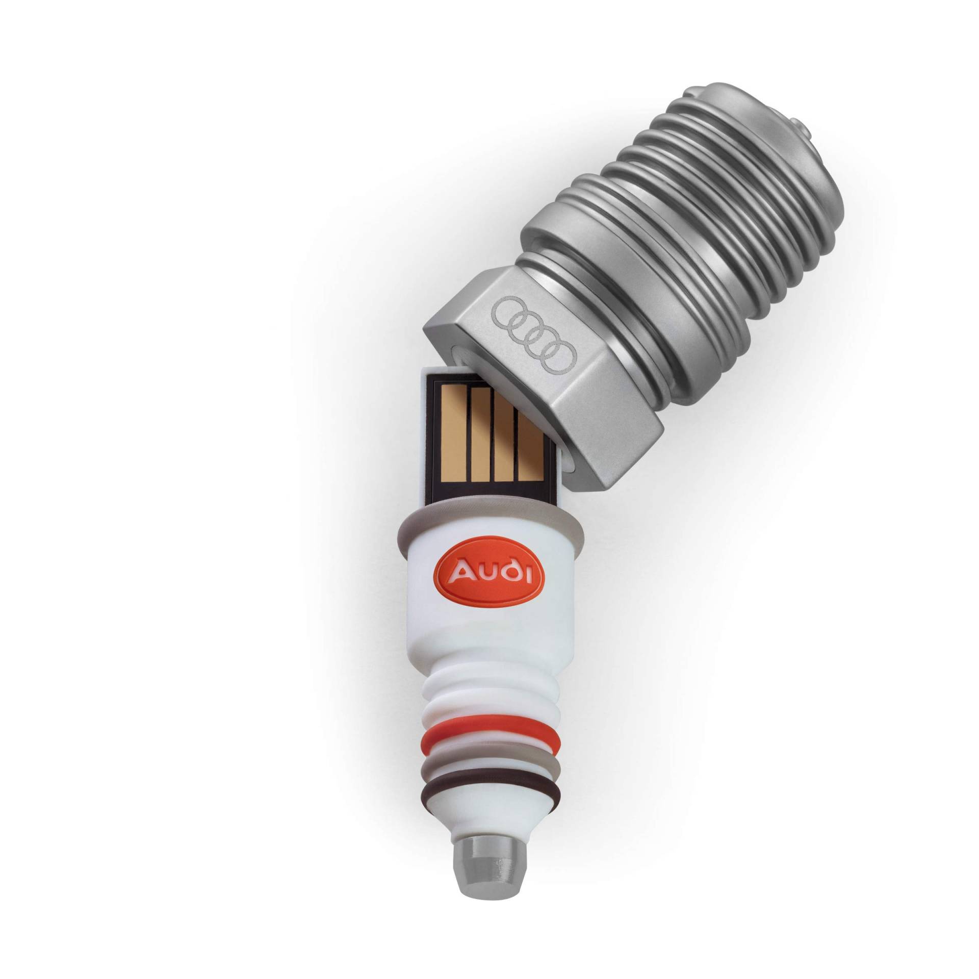 Audi 3221800600 Original Heritage Zündkerze USB-Stick Speicherstick 8 GB Spark Plug, Silber/Weiß Audi 3221800600 Original Heritage Zündkerze USB-Stick Speicherstick 8 GB Spark Plug, Silber/Weiß von Audi