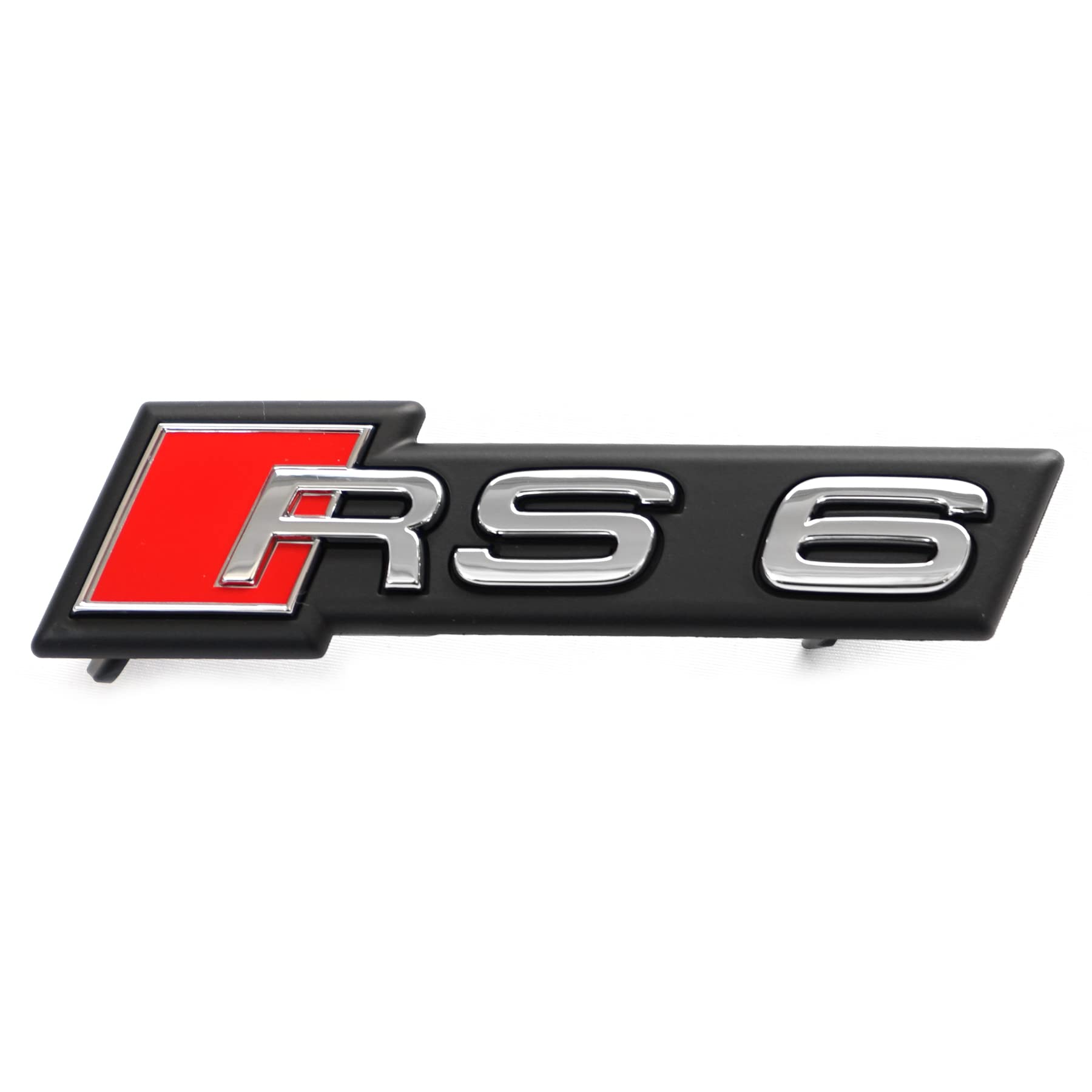 Audi 4K0853736C2ZZ Schriftzug RS6 Kühlergrill Clip Emblem Logo Plakette, Chrom/rot von Audi