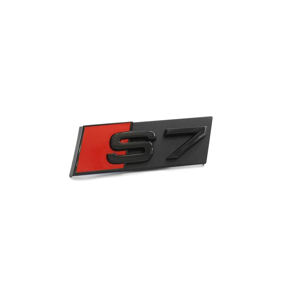 Audi 4K8071805 Schriftzug S7 schwarz/rot Tuning Exclusive Kühlergrill Clip Black Edition Emblem von Audi