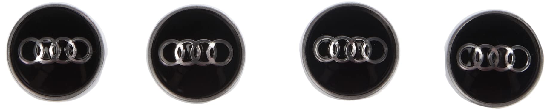 Audi 80A071215 Ventilkappen mit Ringe Logo, Universell, Schwarz/Silber Audi 80A071215 Ventilkappen mit Ringe Logo, Universell, Schwarz/Silber von Audi