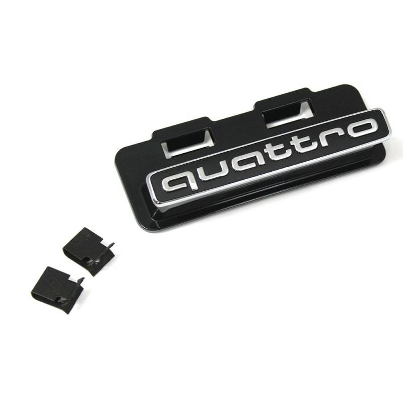 Audi 81A853736RU6 quattro Schriftzug vorn Exterieur Kühlergrill Emblem schwarz chrom von Audi