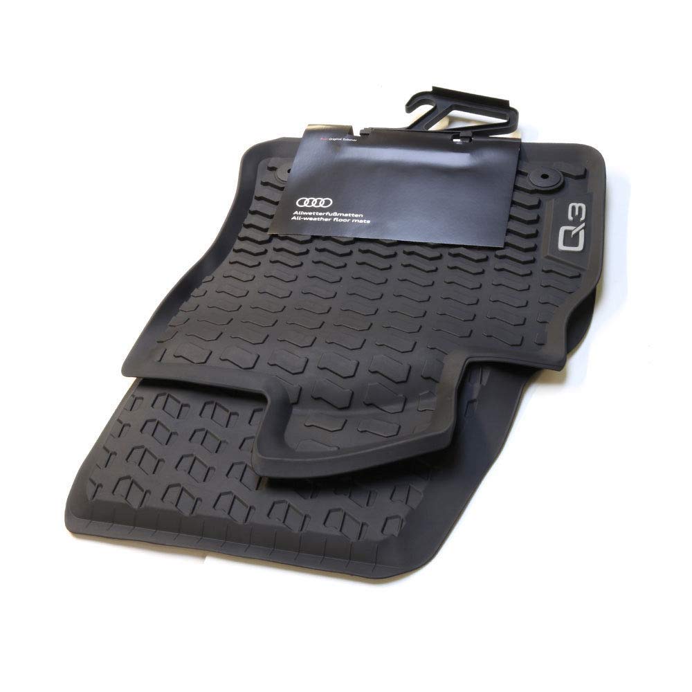 Audi 83B061501041 Premium Gummi Fußmatten Vorn 2x Gummimatten Allwettermatten Schwarz, mit Q3 Schriftzug Audi 83B061501041 Premium Gummi Fußmatten Vorn 2x Gummimatten Allwettermatten Schwarz, mit Q3 Schriftzug von Audi