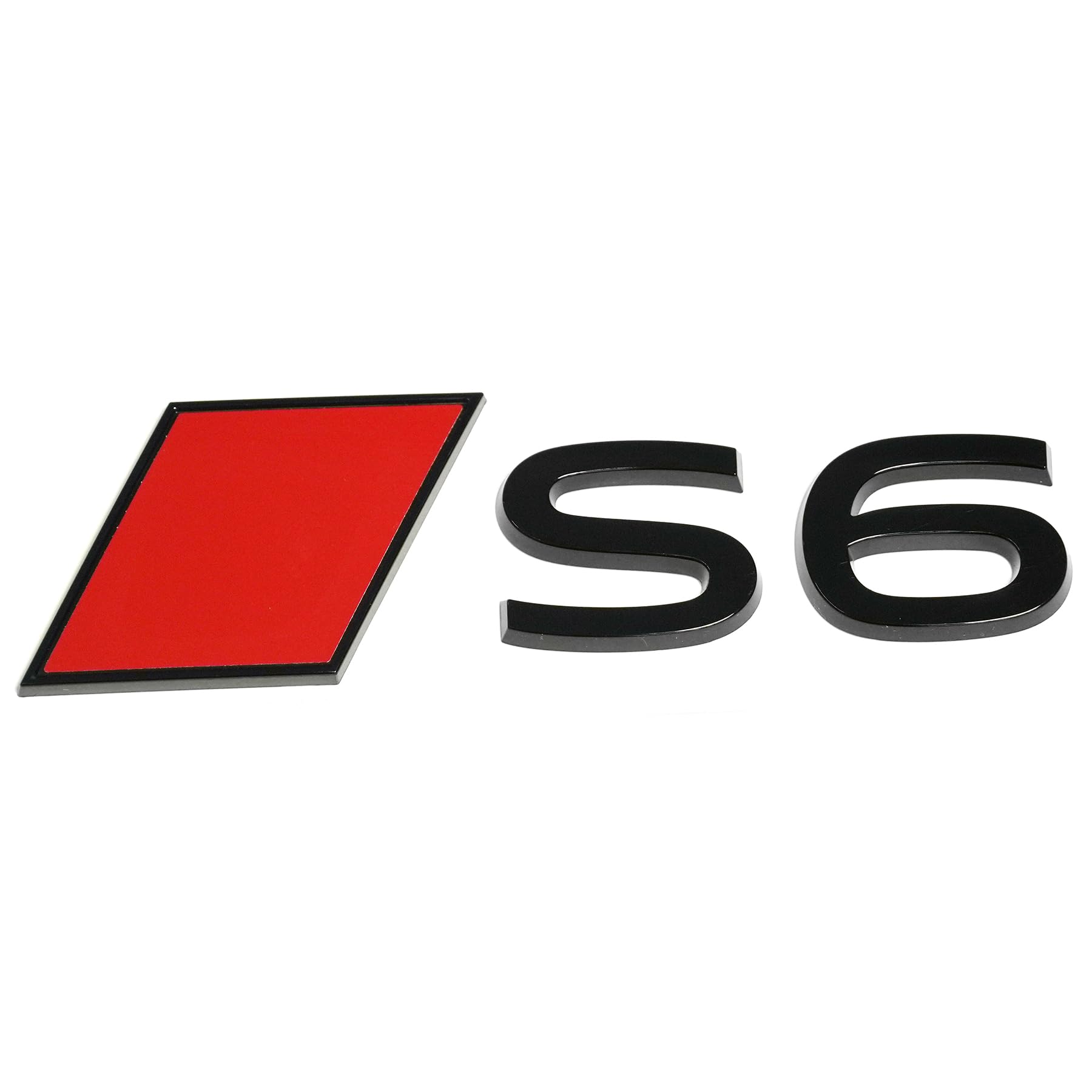 Audi 85E853740B5FQ Schriftzug S6 Emblem Aufkleber Logo Heckklappe, schwarz, mit roter Audi Sport Raute Audi 85E853740B5FQ Schriftzug S6 Emblem Aufkleber Logo Heckklappe, schwarz, mit roter Audi Sport Raute von Audi