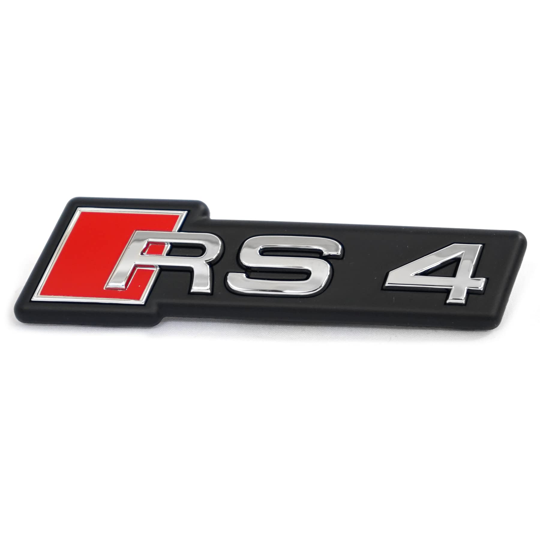 Audi 8W0853736H2ZZ Schriftzug RS4 Kühlergrill Clip Emblem Logo Plakette, Chrom/rot, für Facelift ab Modelljahr 2020 von Audi