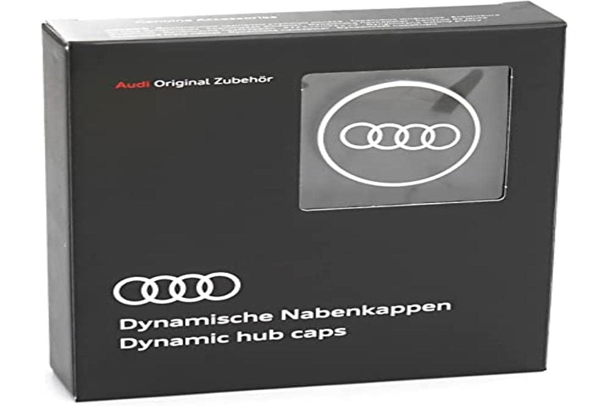 Audi 4M8071006A Dynamische Nabenkappen (4 Stück) Radnabenkappen, schwarz/Silber, 20.6 x 18.2 x 4.7 cm von Audi