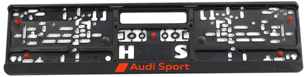 Audi Sport GmbH 3291900100 Kennzeichenhalter Original Sport Kennzeichen Halterung,schwarz/rot, 520 x 110 mm von Audi