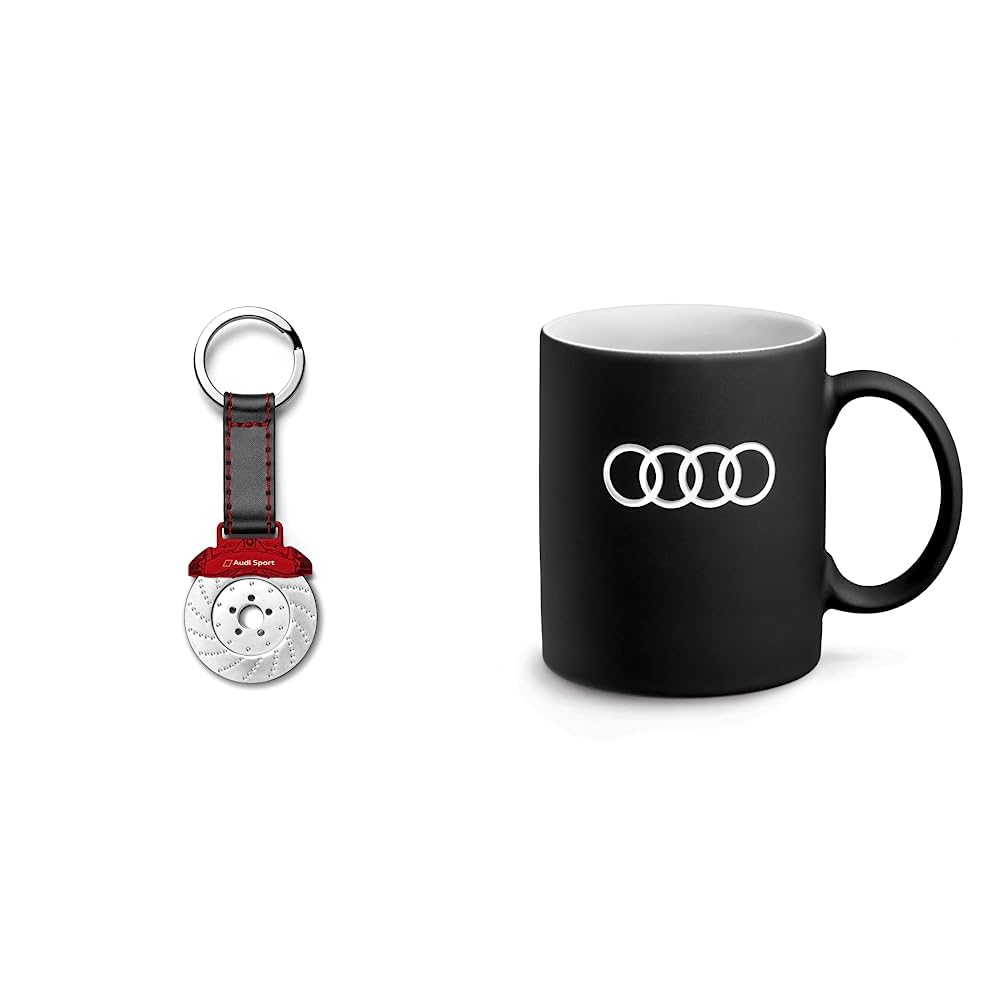 Audi Sport Schlüsselanhänger Einkaufswagenchip & 3291900500 Porzellan Becher, 350ml Kapazität, Schwarz Audi Sport Schlüsselanhänger Einkaufswagenchip & 3291900500 Porzellan Becher, 350ml Kapazität, Schwarz von Audi