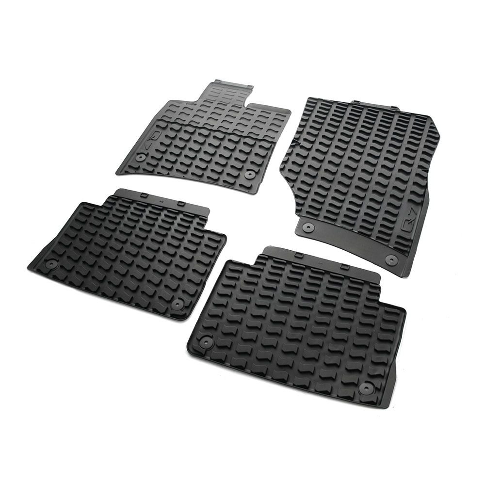 Audi Gummi Fußmatten Original Q7 (Typ 4L, 2007-2015) Komplettsatz Gummimatten Allwettermatten 4-teilig v+h schwarz mit Schriftzug von Audi