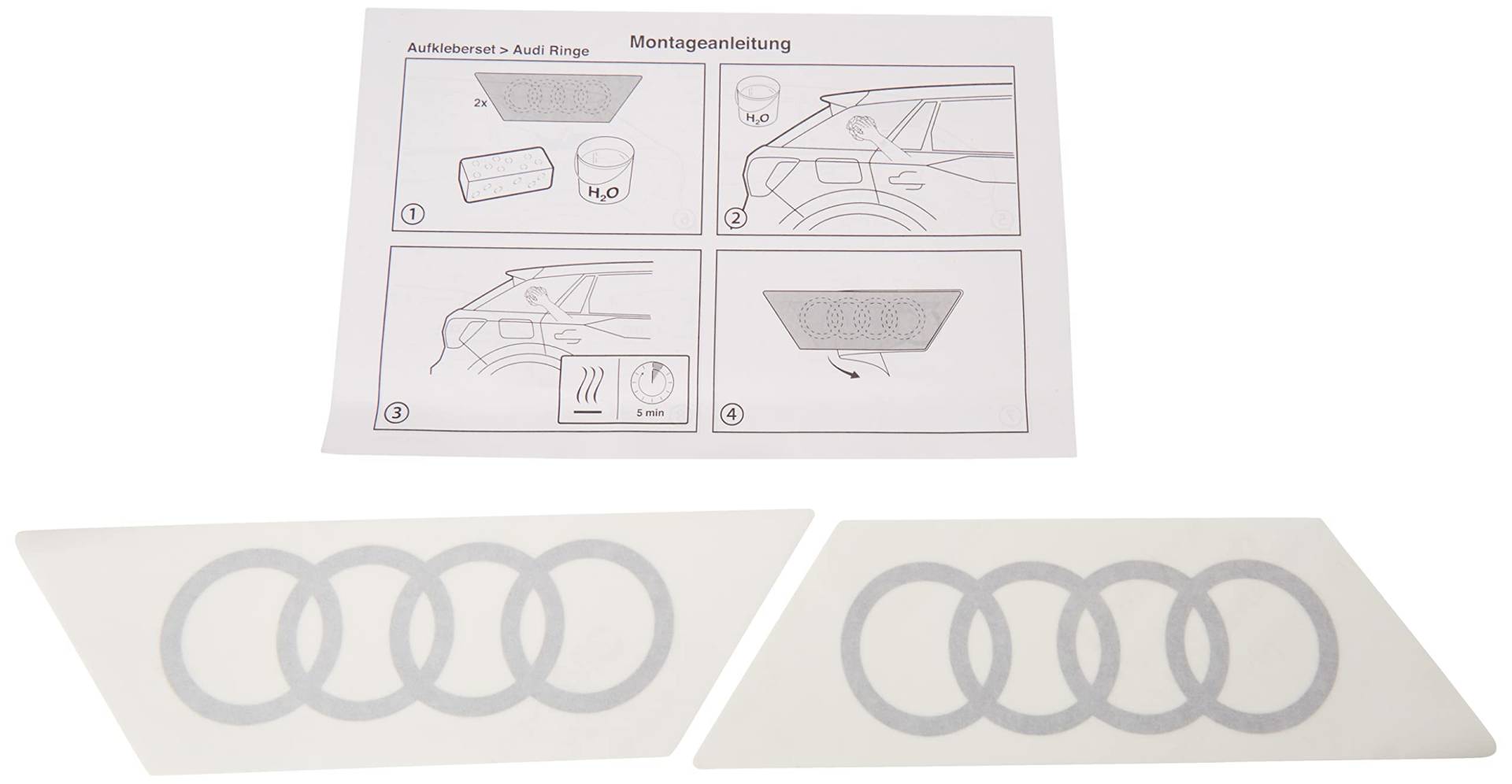 Audi 6623 Original Q2 Emblem Aufkleber - Ringe - Dekorfolie für die C-Säule - C-Blade Farbe: florettsilber, Silber Audi 6623 Original Q2 Emblem Aufkleber - Ringe - Dekorfolie für die C-Säule - C-Blade Farbe: florettsilber, Silber von Audi