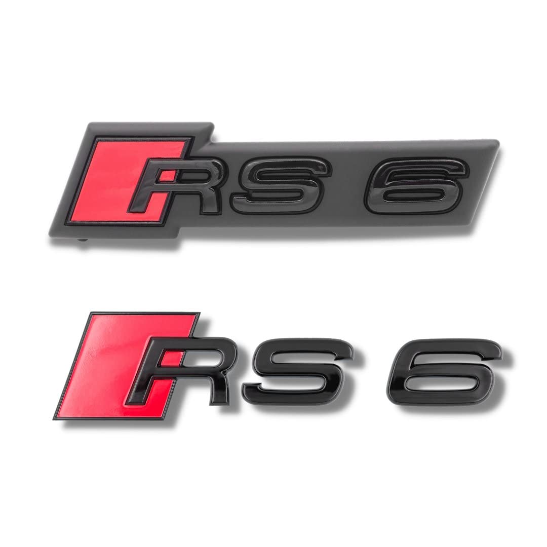 Original Audi Schriftzug - für RS6 und weitere Audi Modelle, Schwarz, Tuning Exclusive Black Edition, Schriftzug-Set für Heckklappe & Kühlergrill, Mehrere Audi Modelle, Schriftzugpaket, Selbstklebend Original Audi Schriftzug - für RS6 und weitere Audi Modelle, Schwarz, Tuning Exclusive Black Edition, Schriftzug-Set für Heckklappe & Kühlergrill, Mehrere Audi Modelle, Schriftzugpaket, Selbstklebend von Audi
