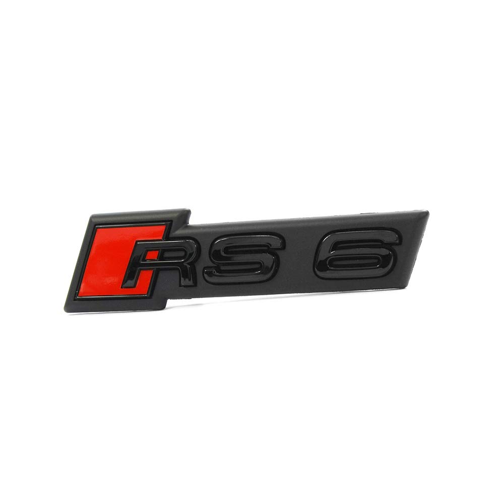 Original Audi RS6 Schriftzug Emblem Logo Schwarz Front Kühlergrill von Audi