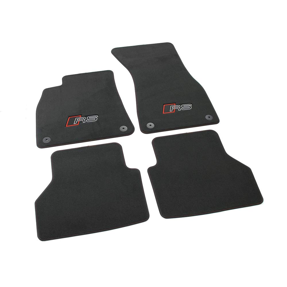 Textilfußmatten RS Premium Velours Fußmatten 4x Stoffmatten schwarz/rot Textilfußmatten RS Premium Velours Fußmatten 4x Stoffmatten schwarz/rot von Audi