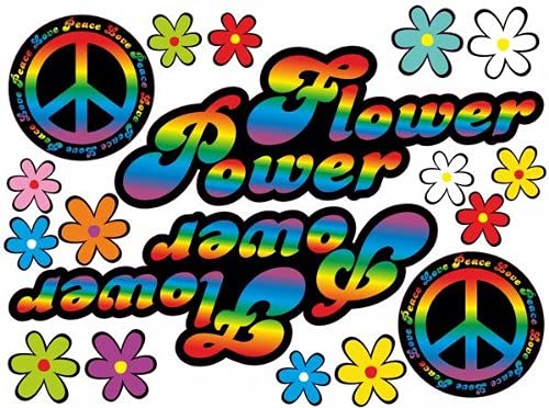 Autoaufkleber, Blumendesign: Love and Peace 01 Rainbow von aufgeklebt.de