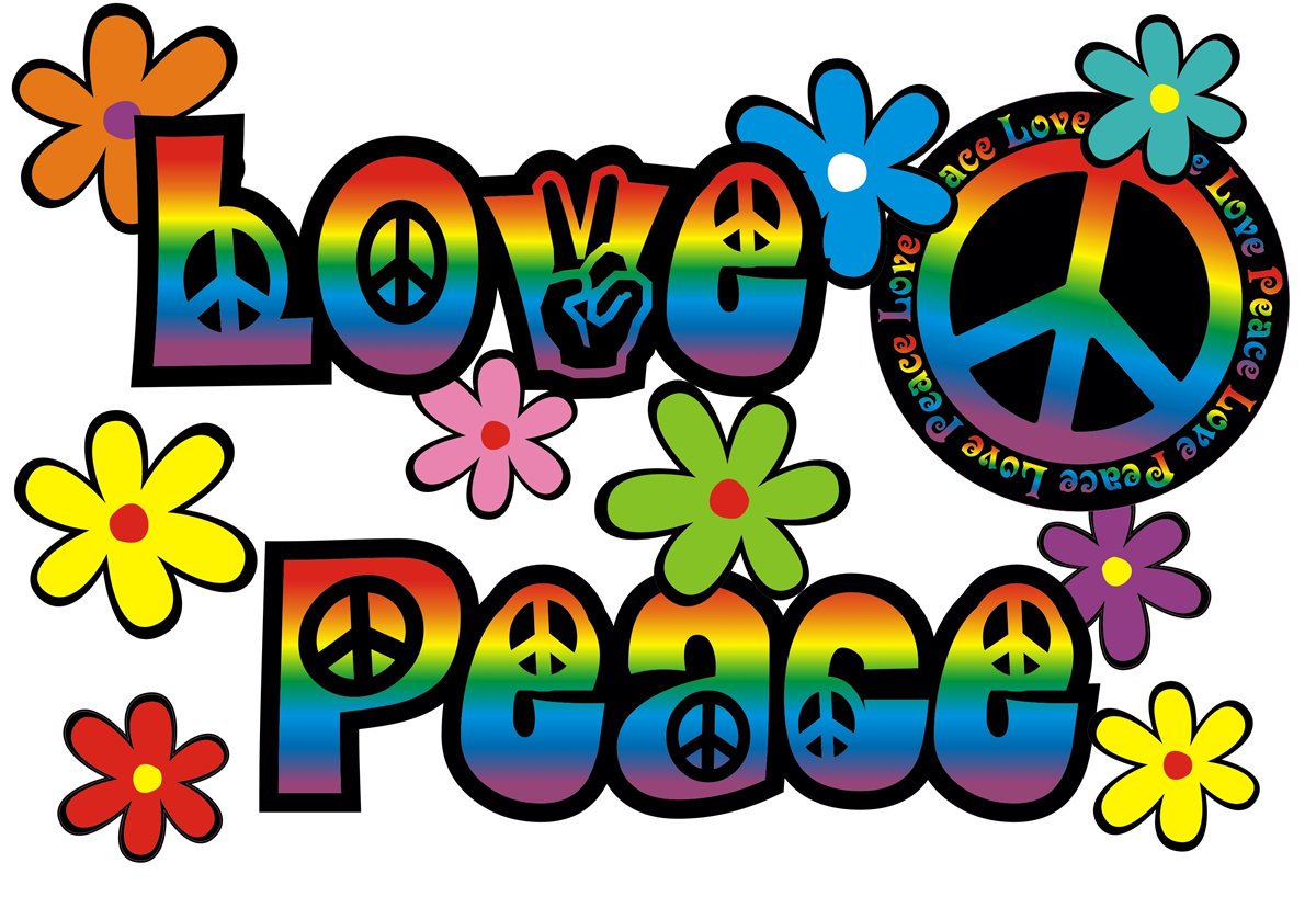 Autoaufkleber, Blumendesign: Love and Peace 06 Rainbow von aufgeklebt.de