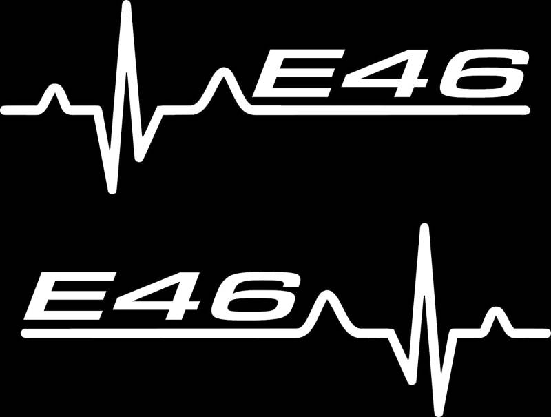 E46 Herzschlag Aufkleber EKG Tuning Sticker Auto Aufkleber Seitenscheibe (Weiß) von Aufgeklebt